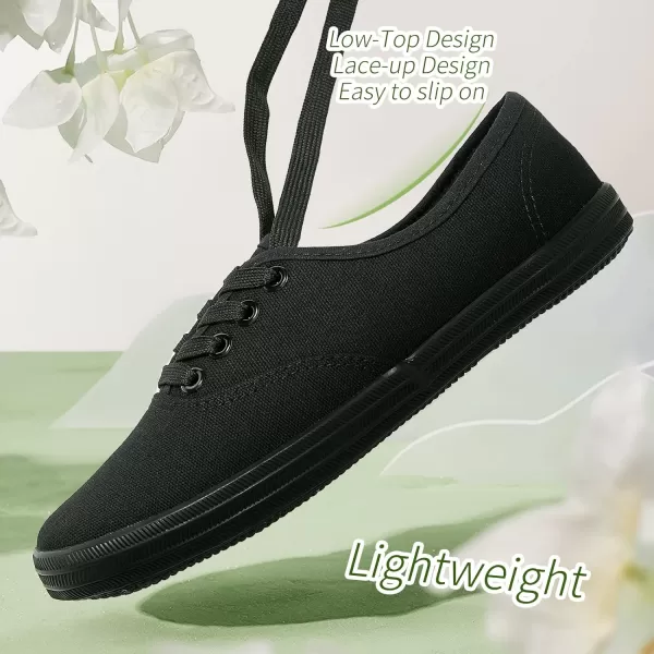 TUOPIN Womens White Canvas Sneakers Low Top Lace-up Canvas Shoes Lightweight Casual Tennis Shoes…