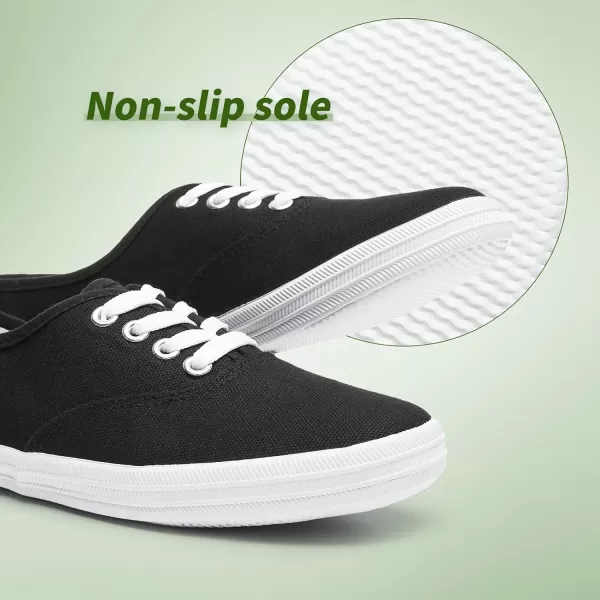TUOPIN Womens White Canvas Sneakers Low Top Lace-up Canvas Shoes Lightweight Casual Tennis Shoes…