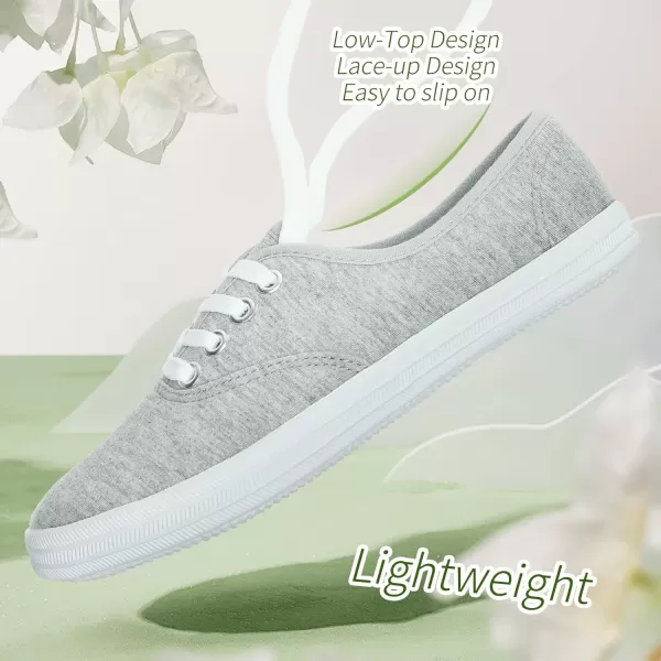TUOPIN Womens White Canvas Sneakers Low Top Lace-up Canvas Shoes Lightweight Casual Tennis Shoes…