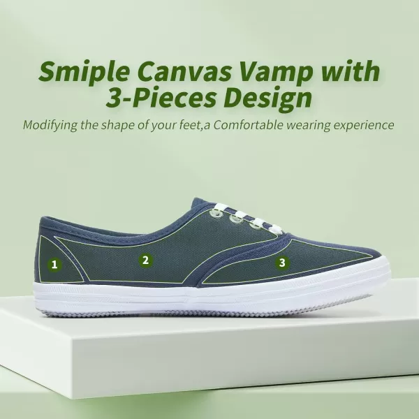 TUOPIN Womens White Canvas Sneakers Low Top Lace-up Canvas Shoes Lightweight Casual Tennis Shoes…