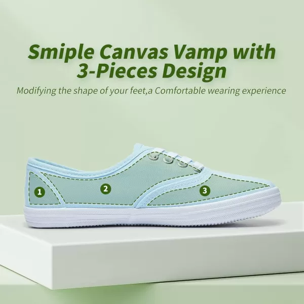 TUOPIN Womens White Canvas Sneakers Low Top Lace-up Canvas Shoes Lightweight Casual Tennis Shoes…