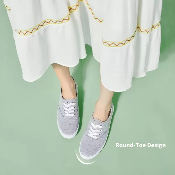 TUOPIN Womens White Canvas Sneakers Low Top Lace-up Canvas Shoes Lightweight Casual Tennis Shoes…