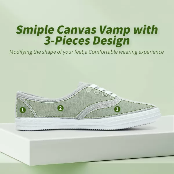 TUOPIN Womens White Canvas Sneakers Low Top Lace-up Canvas Shoes Lightweight Casual Tennis Shoes…