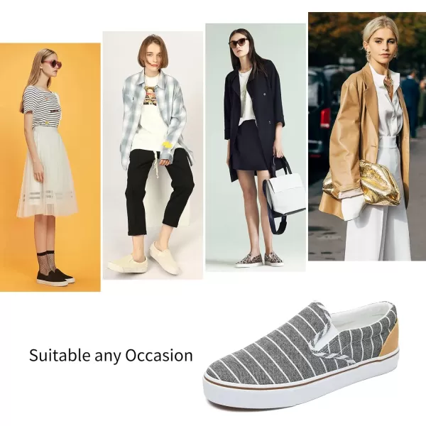 Women's Slip on Shoes Canvas Sneakers Loafers Non Slip Shoes Low Top Casual Shoes