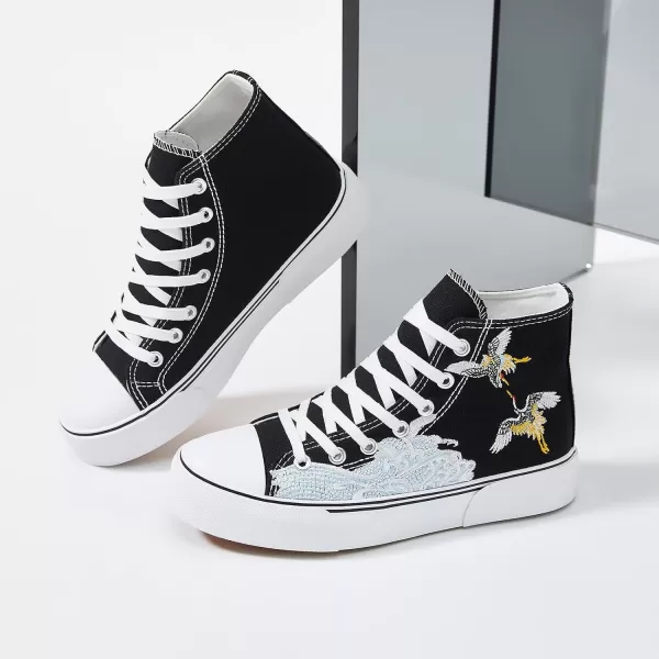 hash bubbie Unisex Fashion High top Sneakers Womens Classic High Tops Canvas Shoes Casual Tennis Shoes for Men
