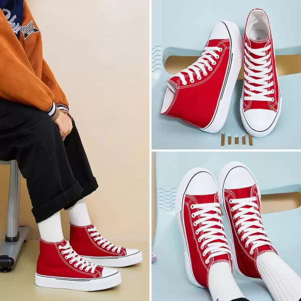 hash bubbie Unisex Fashion High top Sneakers Womens Classic High Tops Canvas Shoes Casual Tennis Shoes for Men