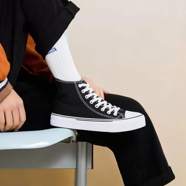 hash bubbie Unisex Fashion High top Sneakers Womens Classic High Tops Canvas Shoes Casual Tennis Shoes for Men
