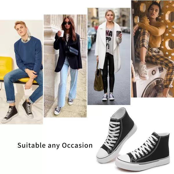 hash bubbie Unisex Fashion High top Sneakers Womens Classic High Tops Canvas Shoes Casual Tennis Shoes for Men
