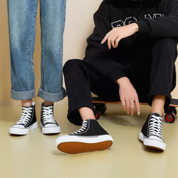 hash bubbie Unisex Fashion High top Sneakers Womens Classic High Tops Canvas Shoes Casual Tennis Shoes for Men