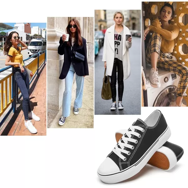 hash bubbie White Sneakers for Women Low Top Canvas Shoes Womens Canvas Sneakers Women's Fashion Sneakers Slip on Casual Tennis Shoes