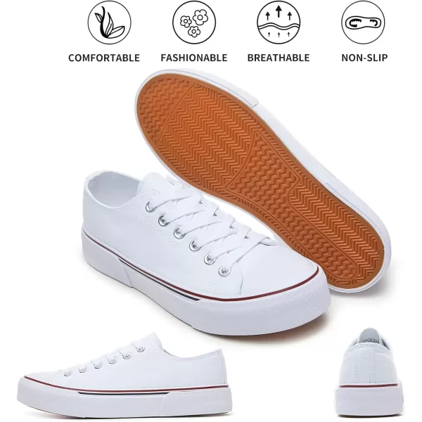 hash bubbie White Sneakers for Women Low Top Canvas Shoes Womens Canvas Sneakers Women's Fashion Sneakers Slip on Casual Tennis Shoes