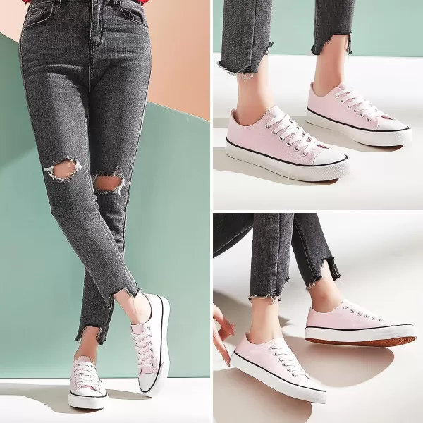 hash bubbie White Sneakers for Women Low Top Canvas Shoes Womens Canvas Sneakers Women's Fashion Sneakers Slip on Casual Tennis Shoes