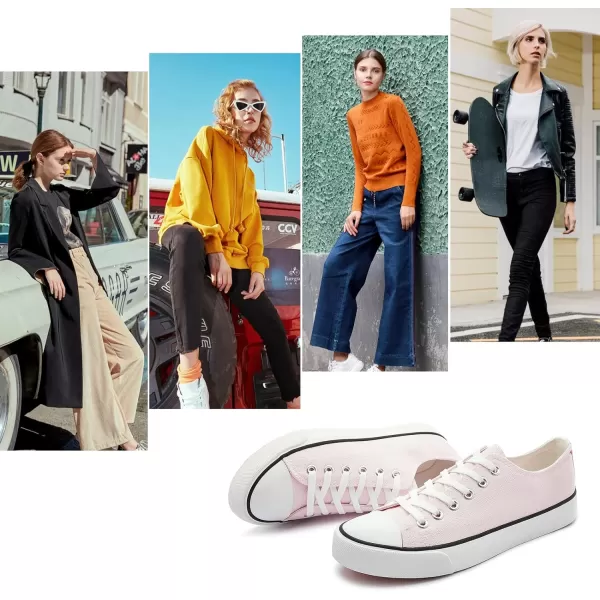 hash bubbie White Sneakers for Women Low Top Canvas Shoes Womens Canvas Sneakers Women's Fashion Sneakers Slip on Casual Tennis Shoes