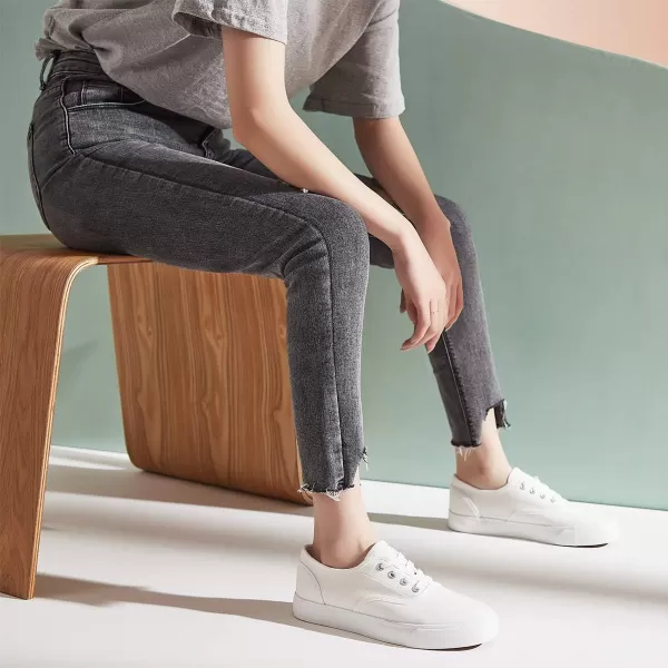 hash bubbie White Sneakers for Women Womens Canvas Shoes Women's Fashion Canvas Sneakers Lace up Casual Shoes for Walking