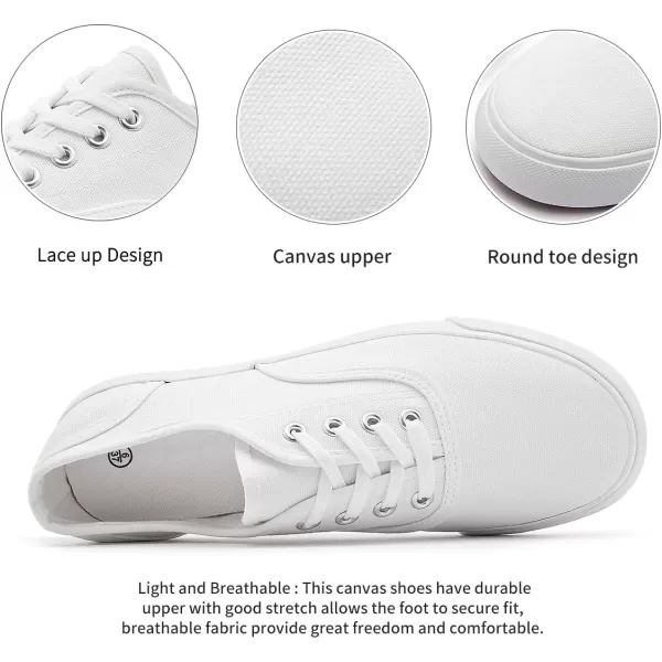 hash bubbie White Sneakers for Women Womens Canvas Shoes Women's Fashion Canvas Sneakers Lace up Casual Shoes for Walking