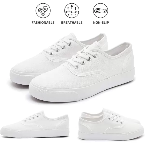 hash bubbie White Sneakers for Women Womens Canvas Shoes Women's Fashion Canvas Sneakers Lace up Casual Shoes for Walking