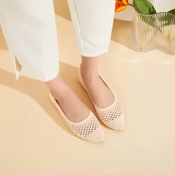 hash bubbie Women's Flats Shoes Women Comfortable Dress Shoes Black Pointed Toe Flats Ballet Mesh Knit Flat Dressy Slip on Business Casual Shoes for Women