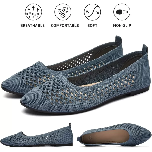 hash bubbie Women's Flats Shoes Women Comfortable Dress Shoes Black Pointed Toe Flats Ballet Mesh Knit Flat Dressy Slip on Business Casual Shoes for Women