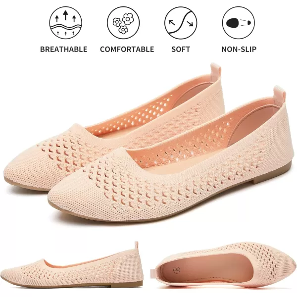 hash bubbie Women's Flats Shoes Women Comfortable Dress Shoes Black Pointed Toe Flats Ballet Mesh Knit Flat Dressy Slip on Business Casual Shoes for Women