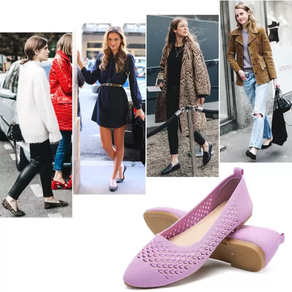 hash bubbie Women's Flats Shoes Women Comfortable Dress Shoes Black Pointed Toe Flats Ballet Mesh Knit Flat Dressy Slip on Business Casual Shoes for Women