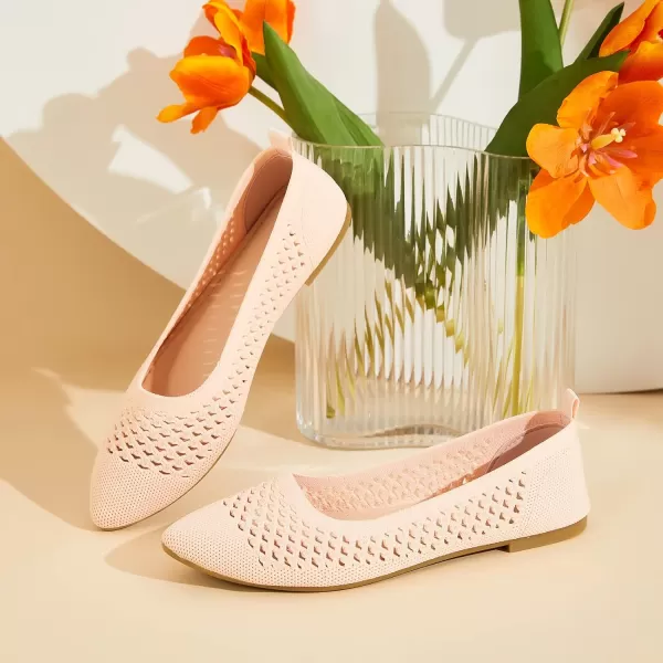 hash bubbie Women's Flats Shoes Women Comfortable Dress Shoes Black Pointed Toe Flats Ballet Mesh Knit Flat Dressy Slip on Business Casual Shoes for Women