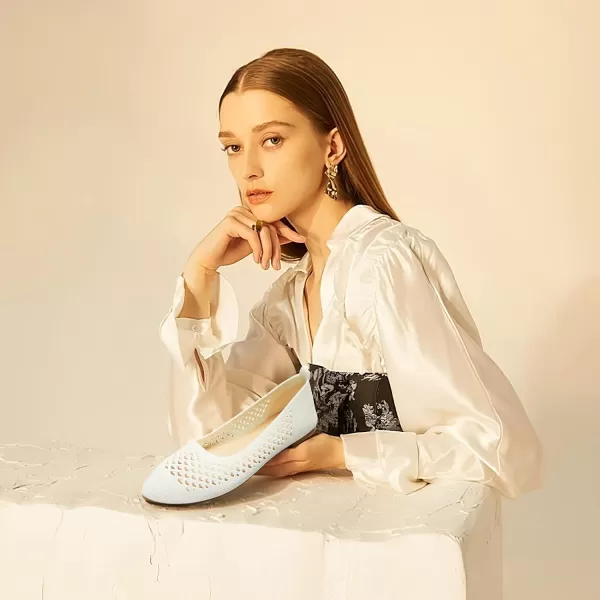 hash bubbie Women's Flats Shoes Women Comfortable Dress Shoes Black Pointed Toe Flats Ballet Mesh Knit Flat Dressy Slip on Business Casual Shoes for Women