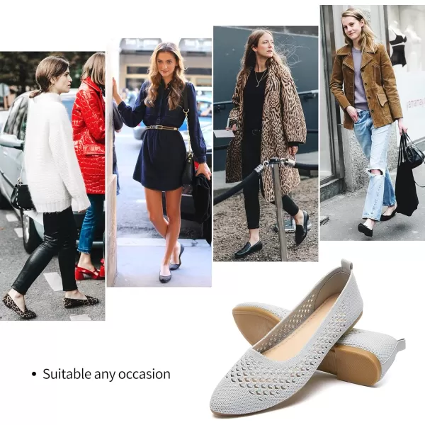 hash bubbie Women's Flats Shoes Women Comfortable Dress Shoes Black Pointed Toe Flats Ballet Mesh Knit Flat Dressy Slip on Business Casual Shoes for Women