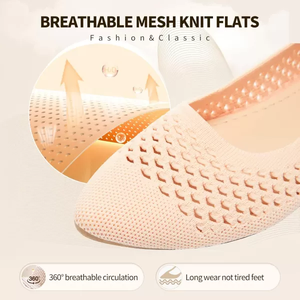 hash bubbie Women's Flats Shoes Women Comfortable Dress Shoes Black Pointed Toe Flats Ballet Mesh Knit Flat Dressy Slip on Business Casual Shoes for Women