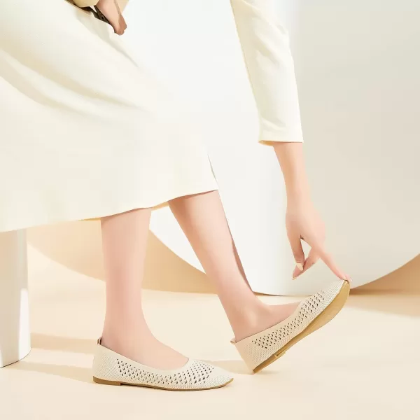 hash bubbie Women's Flats Shoes Women Comfortable Dress Shoes Black Pointed Toe Flats Ballet Mesh Knit Flat Dressy Slip on Business Casual Shoes for Women