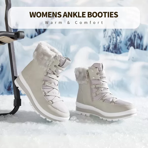 hash bubbie Women's Fuzzy Mid-Calf Boots Lace up Snow Boots for women Non Slip Combat Boots Black Winter Boots White Combat Boots