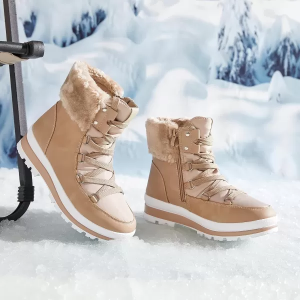 hash bubbie Women's Fuzzy Mid-Calf Boots Lace up Snow Boots for women Non Slip Combat Boots Black Winter Boots White Combat Boots
