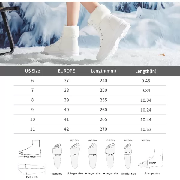 hash bubbie Women's Fuzzy Mid-Calf Boots Lace up Snow Boots for women Non Slip Combat Boots Black Winter Boots White Combat Boots