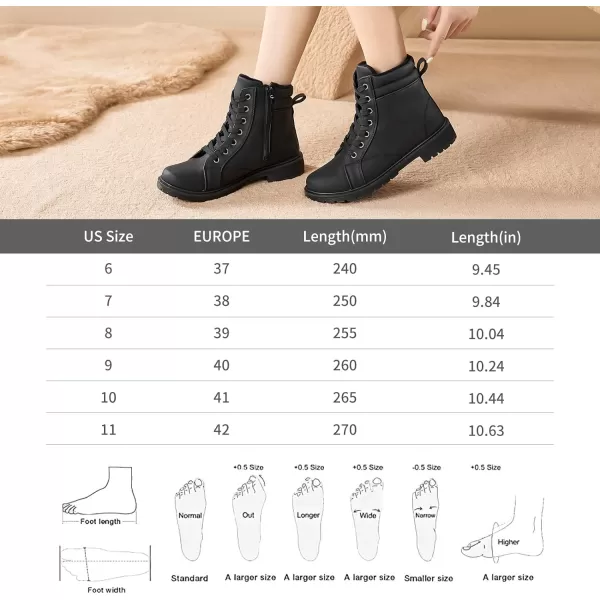 hash bubbie Women's Waterproof Ankle Boots Non Slip Combat Boots Black Fuzzy Winter Boots White Lace up Snow Boots for women Fall Boots with Zipper