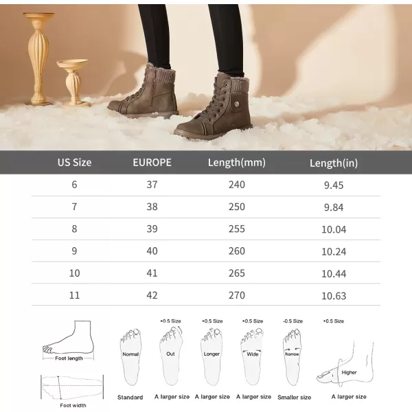 hash bubbie Women's Waterproof Ankle Boots Non Slip Combat Boots Black Fuzzy Winter Boots White Lace up Snow Boots for women Fall Boots with Zipper