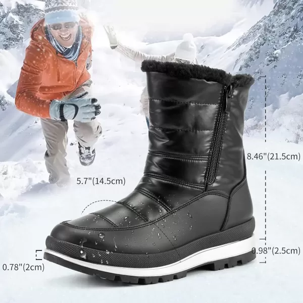 hash bubbie Women's Waterproof Winter Boots Fuzzy Snow Boots with Zipper Warm Mid Calf Boots for Women Womens Boots for the Cold