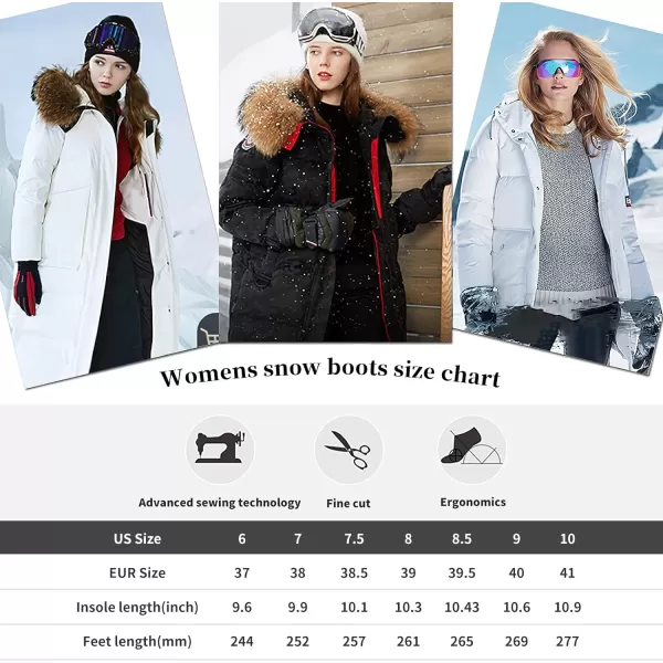 hash bubbie Women's Waterproof Winter Boots Fuzzy Snow Boots with Zipper Warm Mid Calf Boots for Women Womens Boots for the Cold