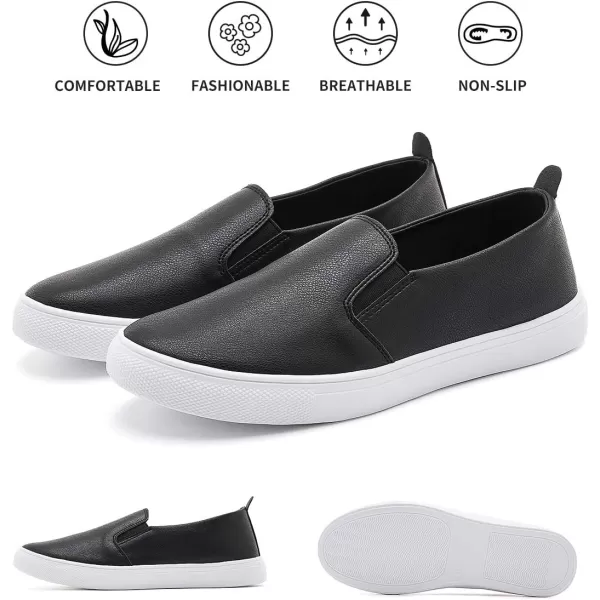hash bubbie Womens White PU Leather Sneakers Low Top Tennis Shoes Casual Walking Shoes