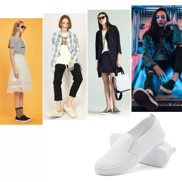 hash bubbie Womens White PU Leather Sneakers Low Top Tennis Shoes Casual Walking Shoes