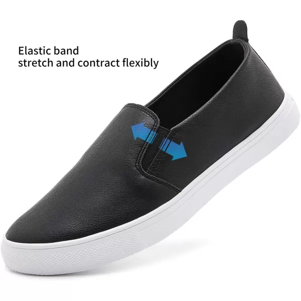 hash bubbie Womens White PU Leather Sneakers Low Top Tennis Shoes Casual Walking Shoes