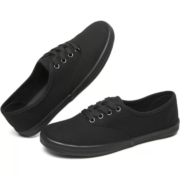 TUOPIN Womens White Canvas Sneakers Low Top Lace-up Canvas Shoes Lightweight Casual Tennis Shoes…