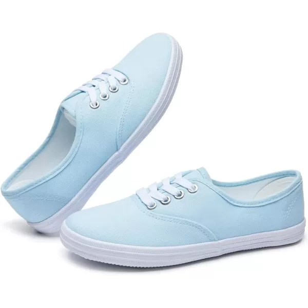 TUOPIN Womens White Canvas Sneakers Low Top Lace-up Canvas Shoes Lightweight Casual Tennis Shoes…