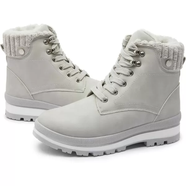 hash bubbie Women's Combat Boots Black Platform Boots Non Slip Waterproof Ankle Boots Fall Winter Hiking Boots White Fuzzy Snow Boots for women with Zipper