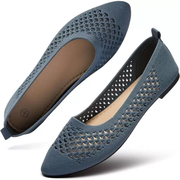 hash bubbie Women's Flats Shoes Women Comfortable Dress Shoes Black Pointed Toe Flats Ballet Mesh Knit Flat Dressy Slip on Business Casual Shoes for Women