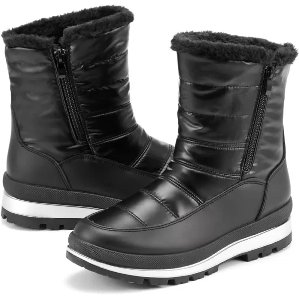 hash bubbie Women's Waterproof Winter Boots Fuzzy Snow Boots with Zipper Warm Mid Calf Boots for Women Womens Boots for the Cold