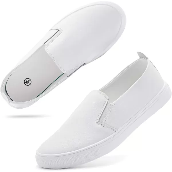 hash bubbie Womens White PU Leather Sneakers Low Top Tennis Shoes Casual Walking Shoes