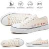 imagehash bubbie White Sneakers for Women Low Top Canvas Shoes Womens Canvas Sneakers Womens Fashion Sneakers Slip on Casual Tennis ShoesBeige Flower
