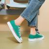 imagehash bubbie White Sneakers for Women Low Top Canvas Shoes Womens Canvas Sneakers Womens Fashion Sneakers Slip on Casual Tennis ShoesDark Green