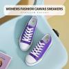 imagehash bubbie White Sneakers for Women Low Top Canvas Shoes Womens Canvas Sneakers Womens Fashion Sneakers Slip on Casual Tennis ShoesDark Purple