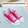 imagehash bubbie White Sneakers for Women Low Top Canvas Shoes Womens Canvas Sneakers Womens Fashion Sneakers Slip on Casual Tennis ShoesRose Red
