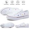 imagehash bubbie White Sneakers for Women Low Top Canvas Shoes Womens Canvas Sneakers Womens Fashion Sneakers Slip on Casual Tennis ShoesWhite Embroidery